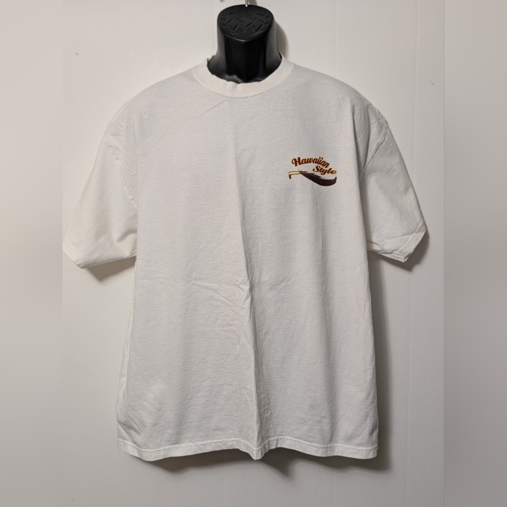 Men's Hawaiian Style Vintage 90s T shirt Hawaii Surfing White T-shirt Size XL